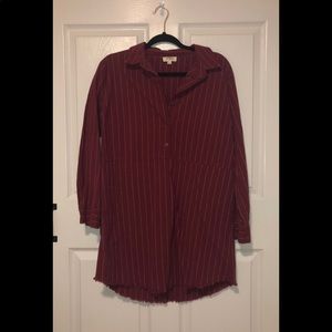 Long sleeve maroon dress